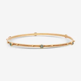 Armenta Sueno 18k Gold Bangle Bracelet with Chrysoprase and Rainbow Moonstone 10036