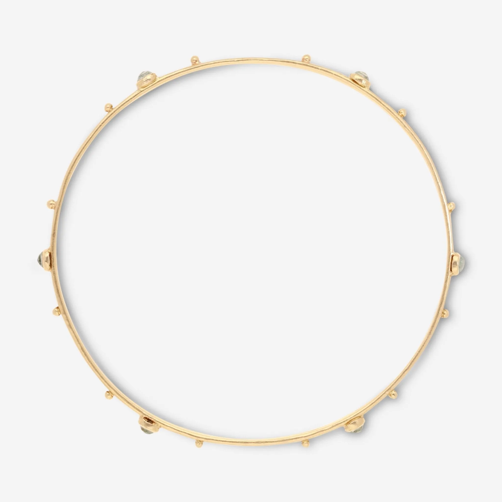 Armenta Sueno 18k Gold Bangle Bracelet with Chrysoprase and Rainbow Moonstone 10036