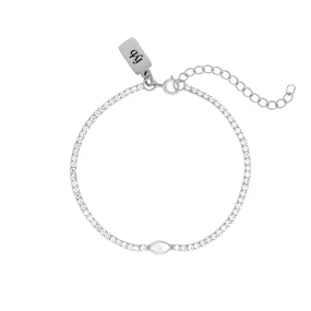 ARYA TENNIS BRACELET MOTHER OF PEARL SILVER