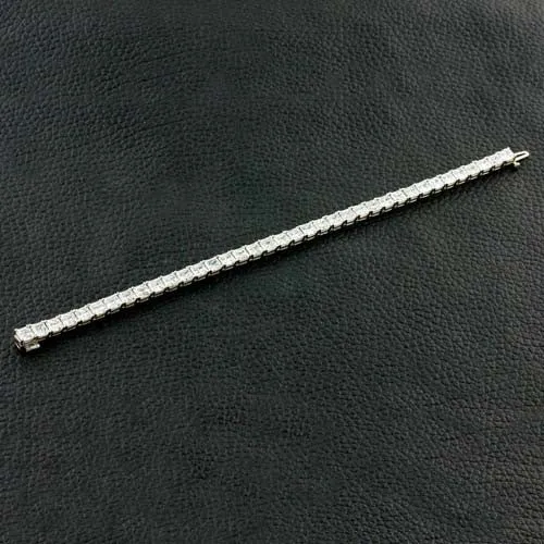 Asscher Cut Diamond Straight Bracelet