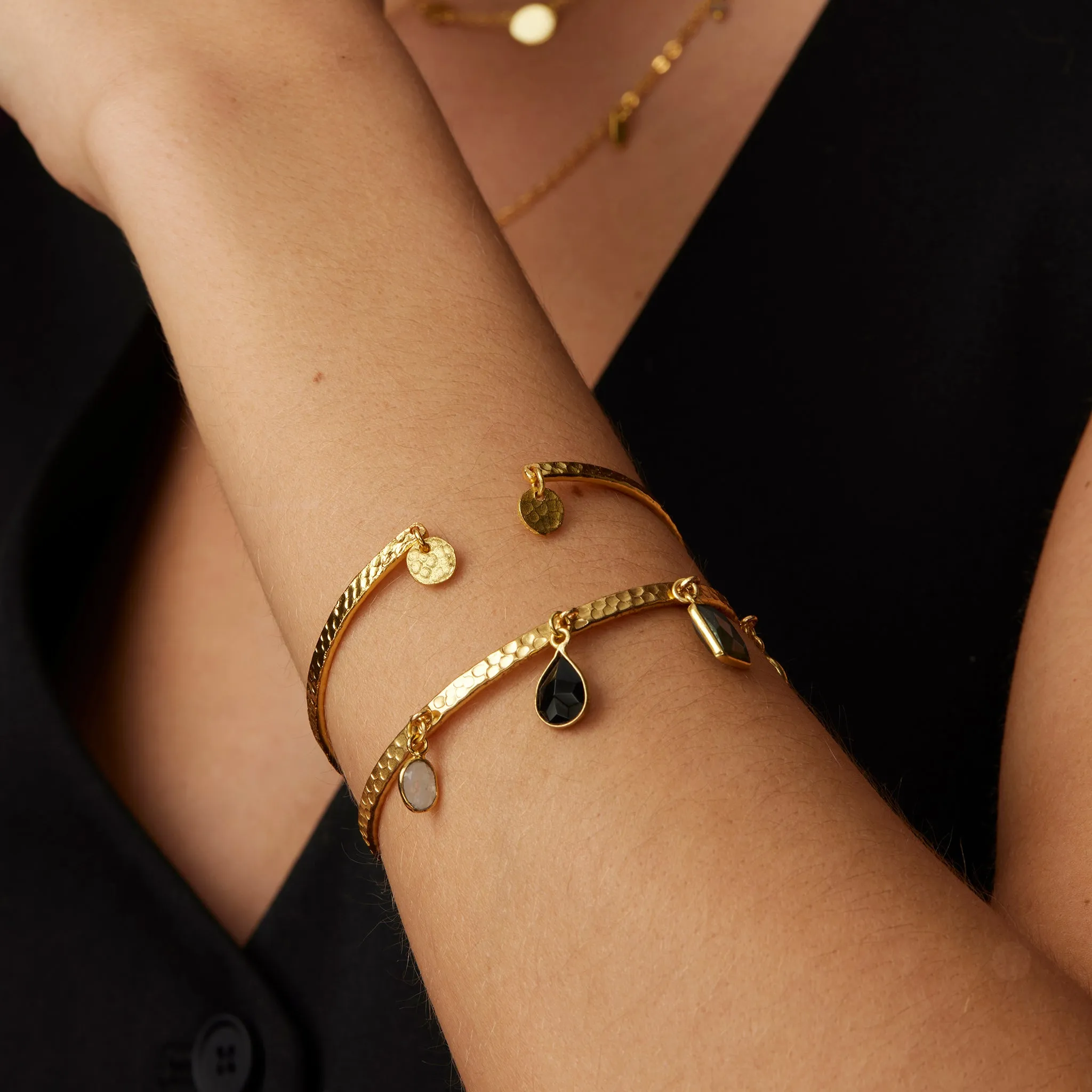 Aubrey Charm Bangle Black & Grey