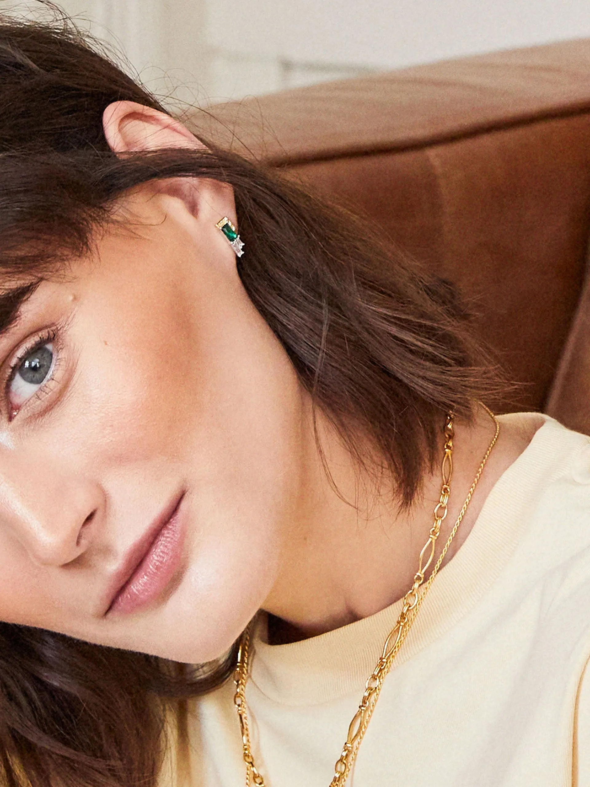 Audrey green stud earrings