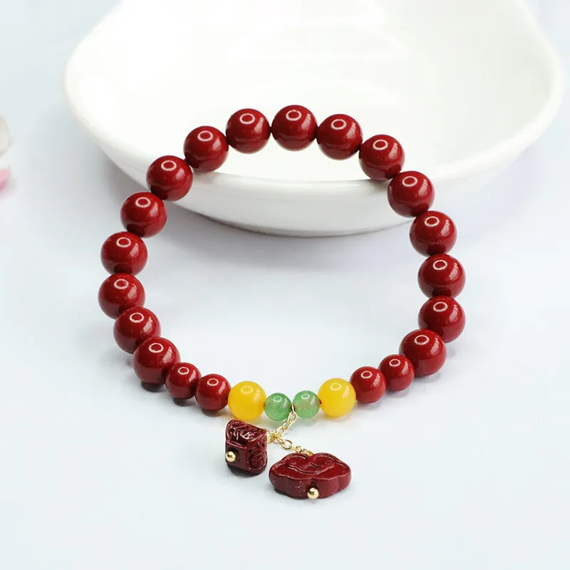 Auspicious Clouds Cinnabar Bracelet
