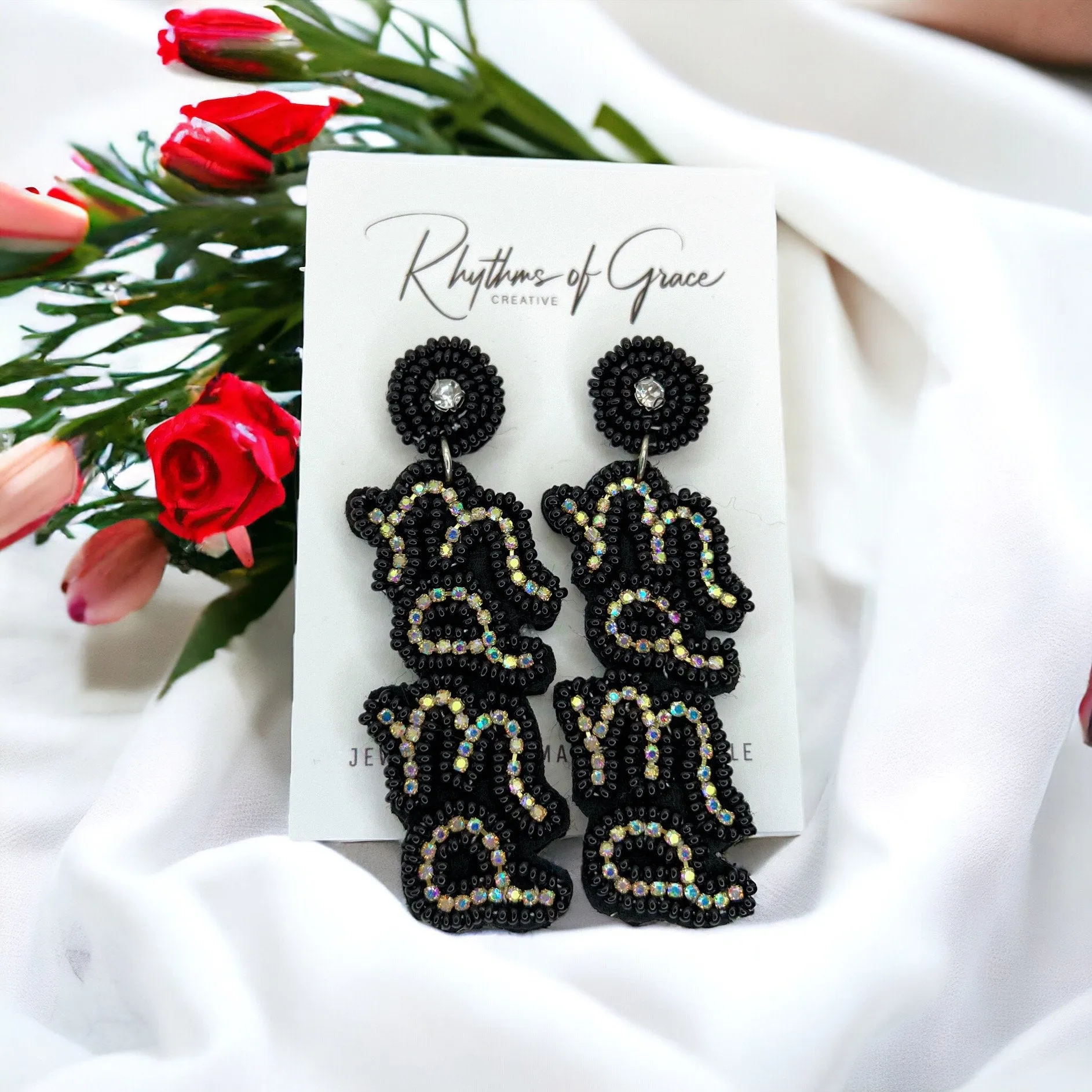 Beaded MAMA Earrings - Handmade Earrings, Baby Shower, New Mom, Mother’s Day, Mom Earrings, Momma Earrings, Pregnancy Announcement
