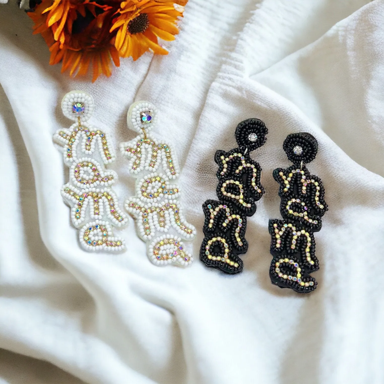 Beaded MAMA Earrings - Handmade Earrings, Baby Shower, New Mom, Mother’s Day, Mom Earrings, Momma Earrings, Pregnancy Announcement