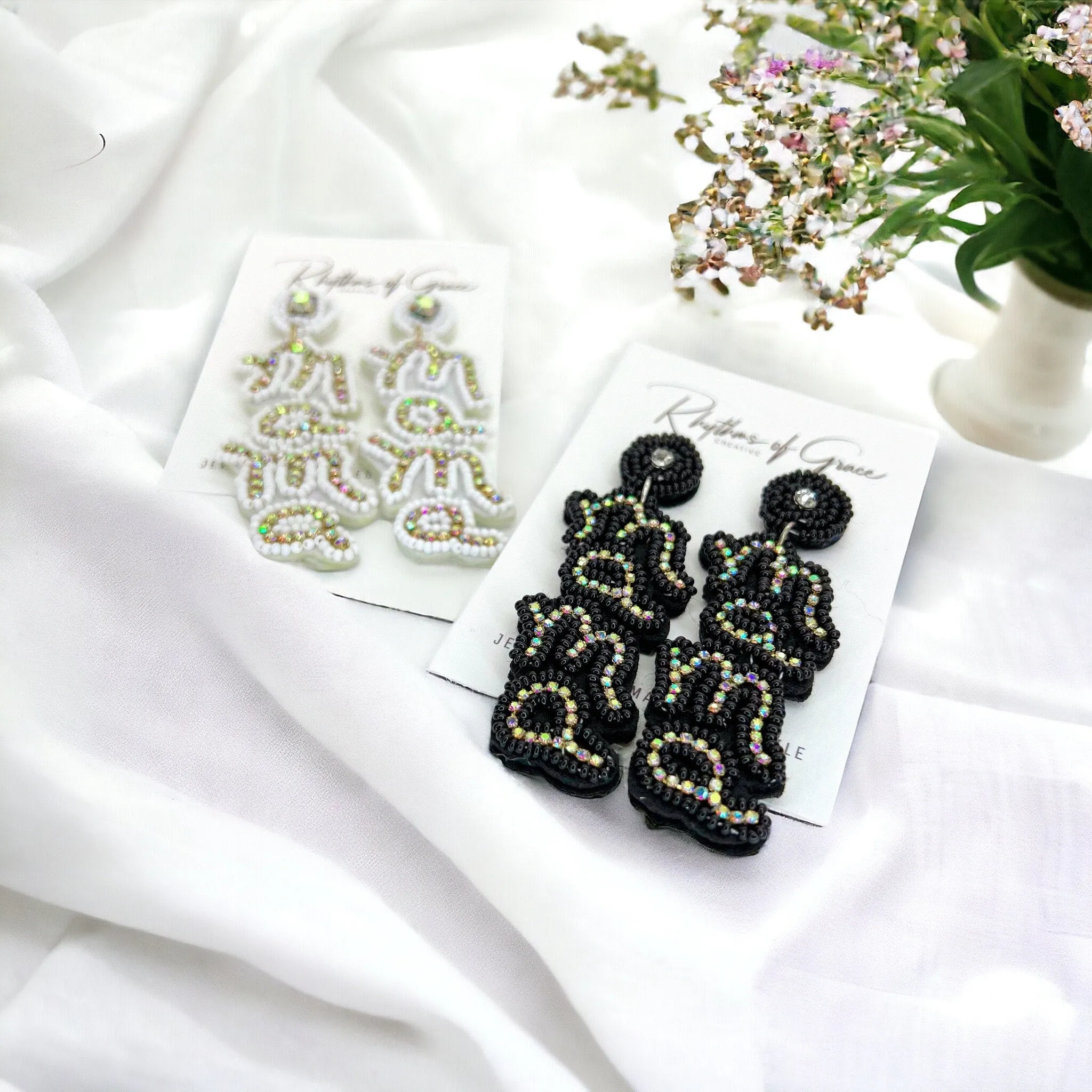 Beaded MAMA Earrings - Handmade Earrings, Baby Shower, New Mom, Mother’s Day, Mom Earrings, Momma Earrings, Pregnancy Announcement
