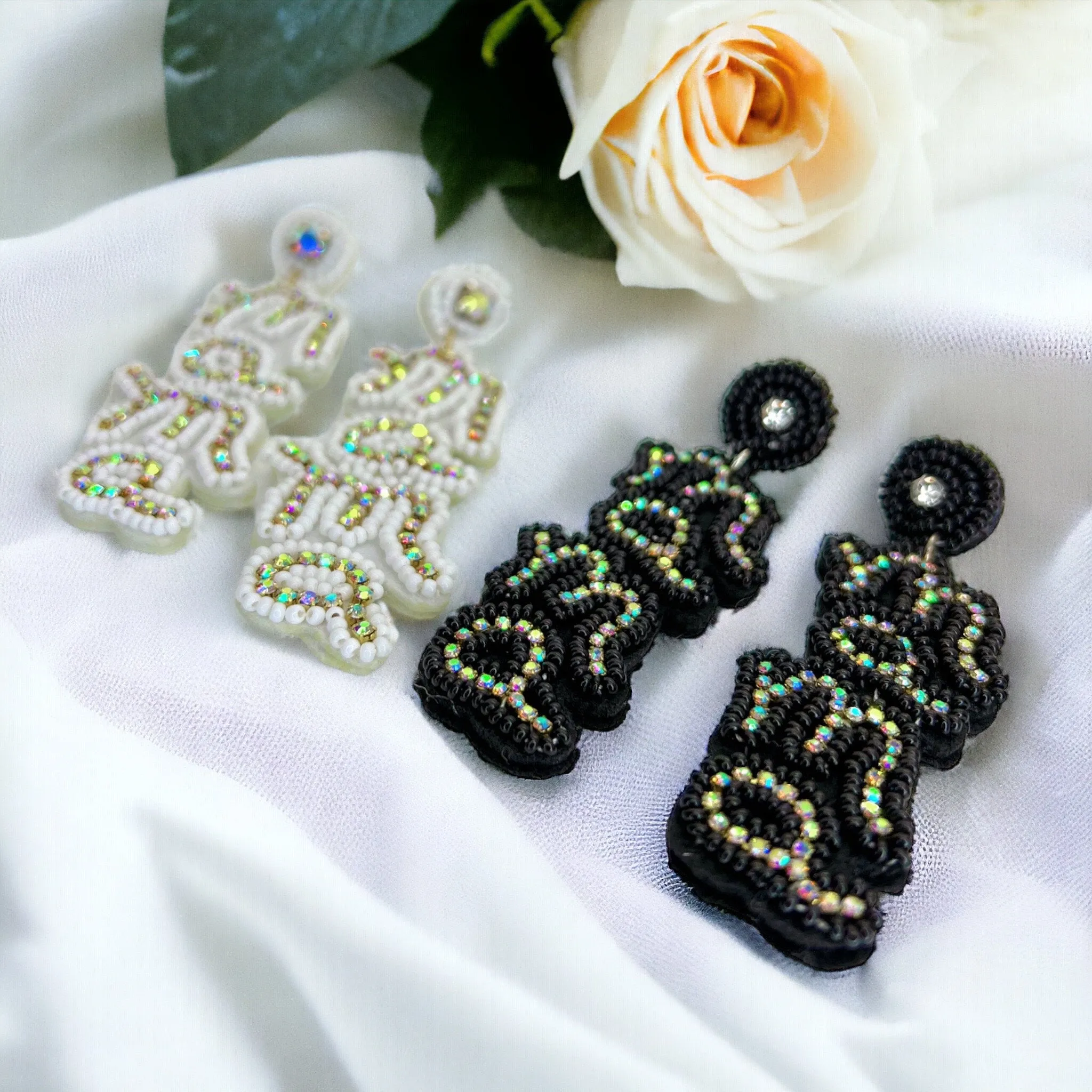 Beaded MAMA Earrings - Handmade Earrings, Baby Shower, New Mom, Mother’s Day, Mom Earrings, Momma Earrings, Pregnancy Announcement