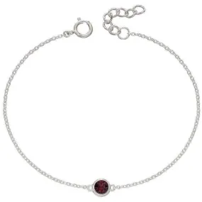 Beginnings January Birthstone Bracelet - Silver/Burgundy
