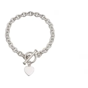 Beginnings Sterling Silver B122 Heart Charm Toggle 18.5cm Bracelet