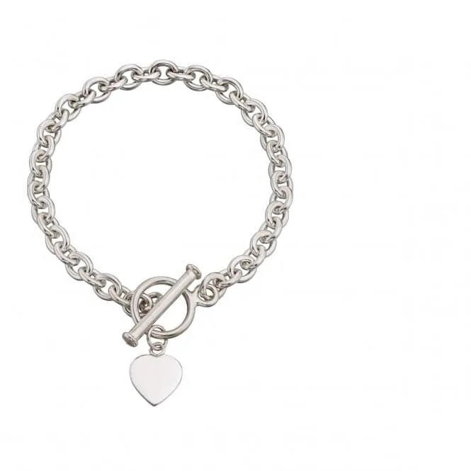 Beginnings Sterling Silver B122 Heart Charm Toggle 18.5cm Bracelet