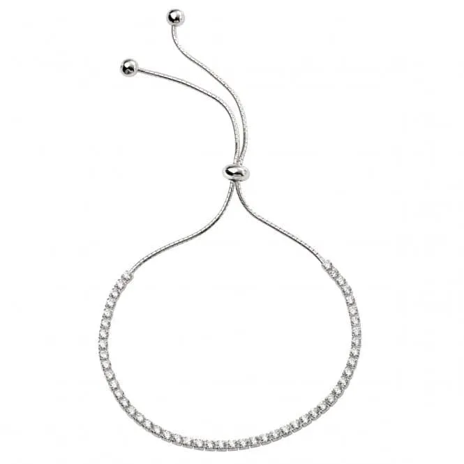 Beginnings Sterling Silver B4926C Clr Cz Chain Adjst Toggle Bracelet