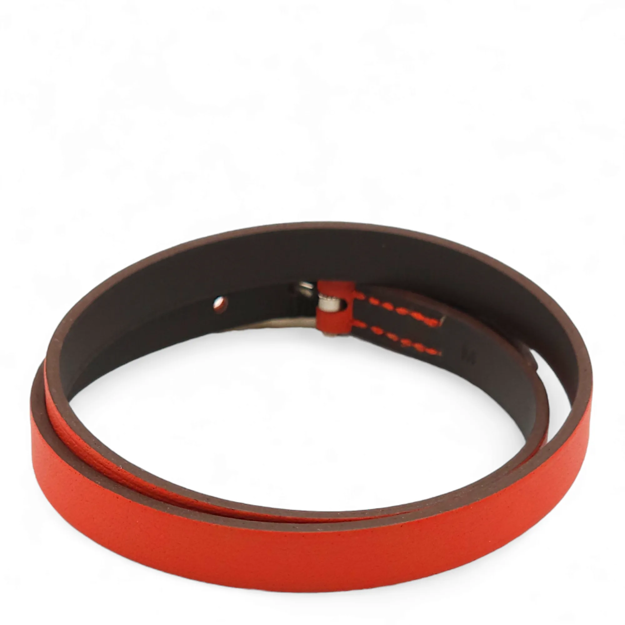Behapi Double Tour Capucine/Chocolate Bracelet in Swift, Palladium hardware