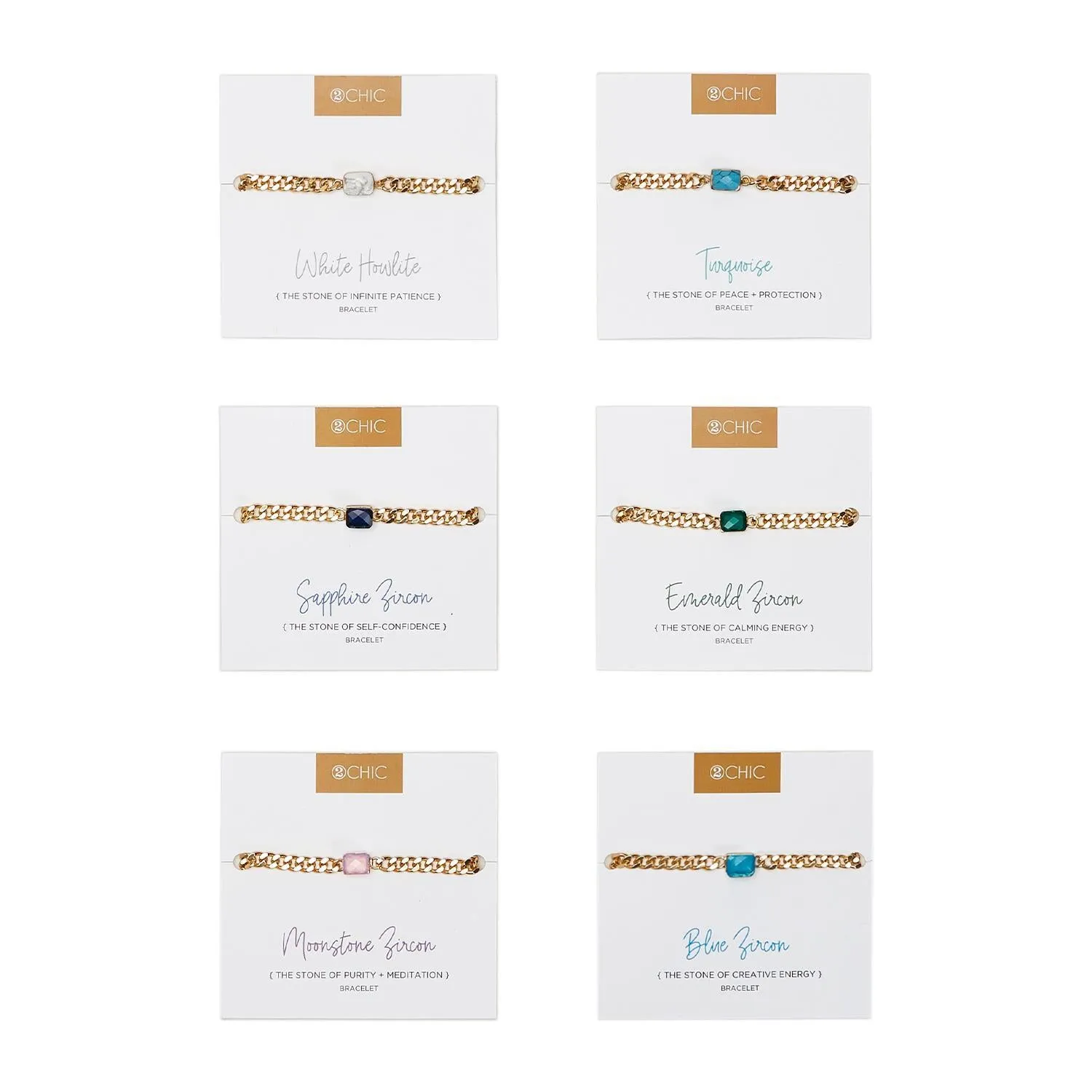 Bejeweled Chain Link Bracelet Adorned with Rectangular Gemstone in Gold Casing