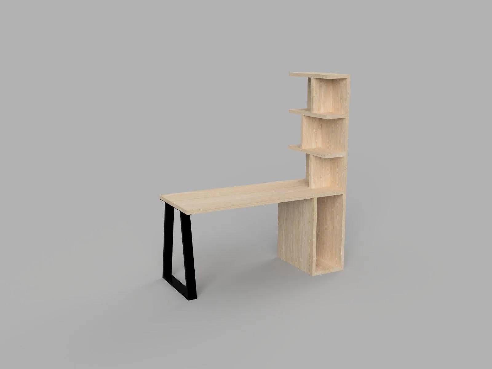 BIGSBY: Desk With Integrated Bookshelf
