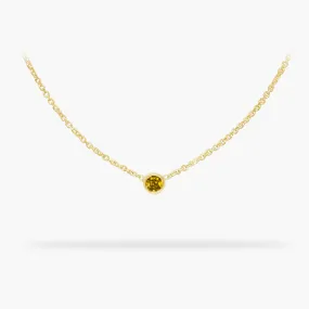 Birthday Necklace November- Citrine Birthstone 14k gold necklace