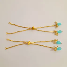 Blue Beaded bracelet back chain - Set Of 2