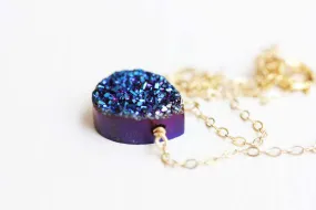 Blue Drusy Quartz Necklace