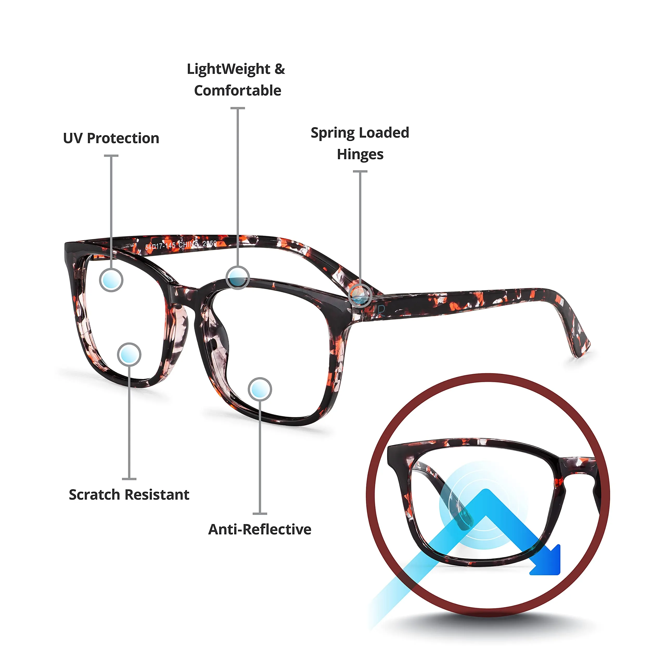 Blue-Light-Blocking-Reading-Glasses-Rose-Tortoise-2-50-Magnification-Computer-Glasses