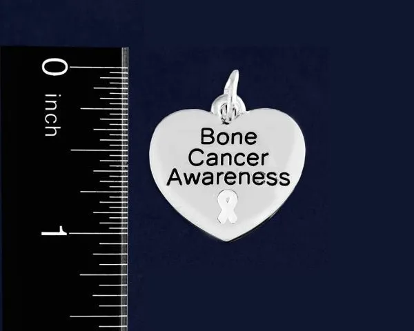Bone Cancer Heart Awareness Inspirational Charm Retractable Bracelets
