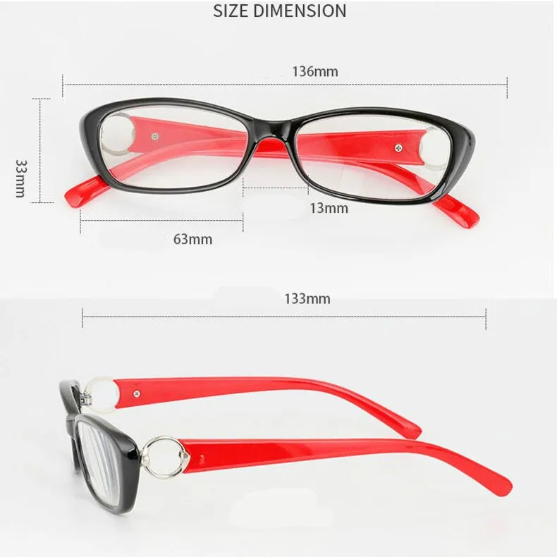 Brightzone Women's Full Rim Square Acetate Presbyopia Reading Glasses W224