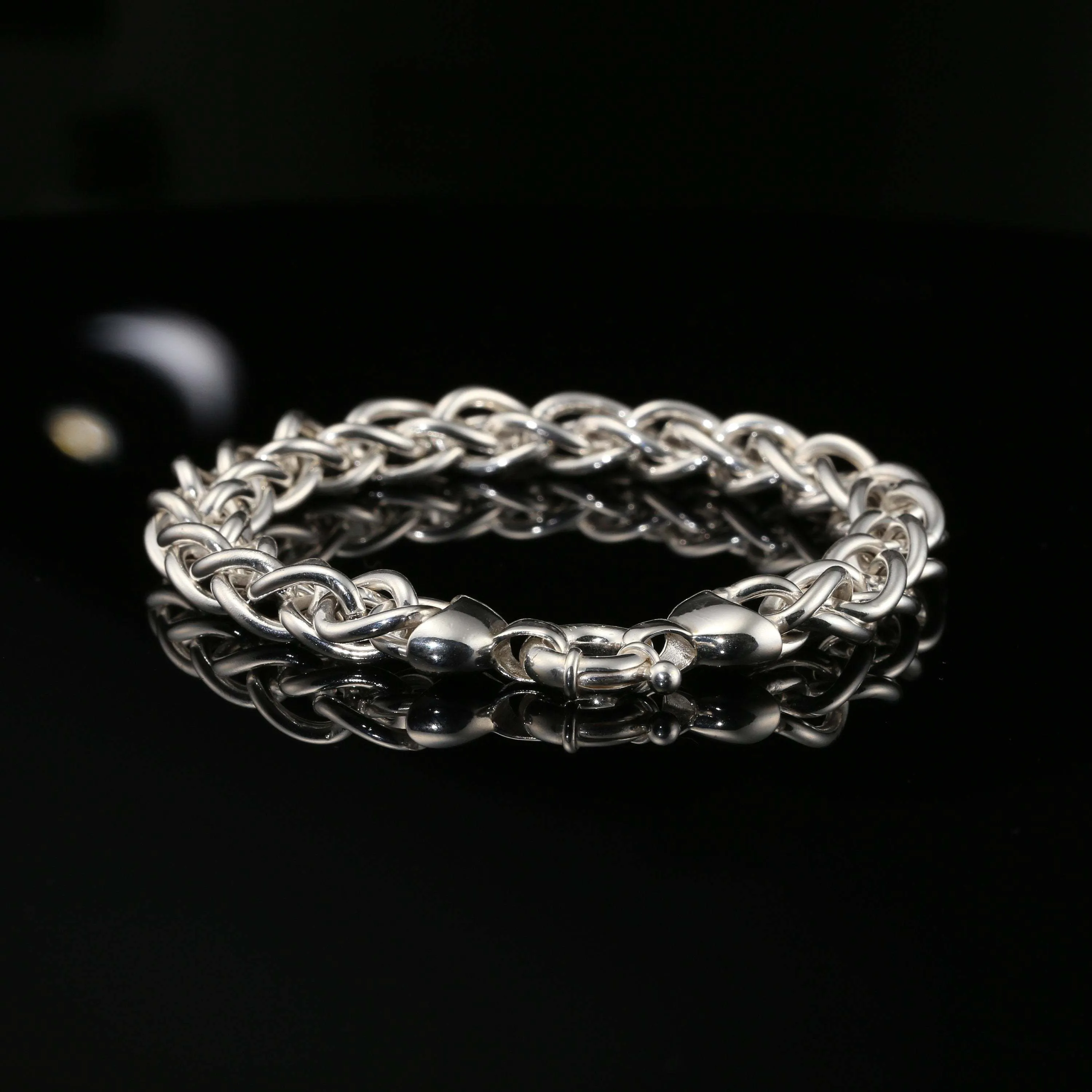 Byzantine Chain Bracelet, 8&quot;, Unisex in Sterling Silver