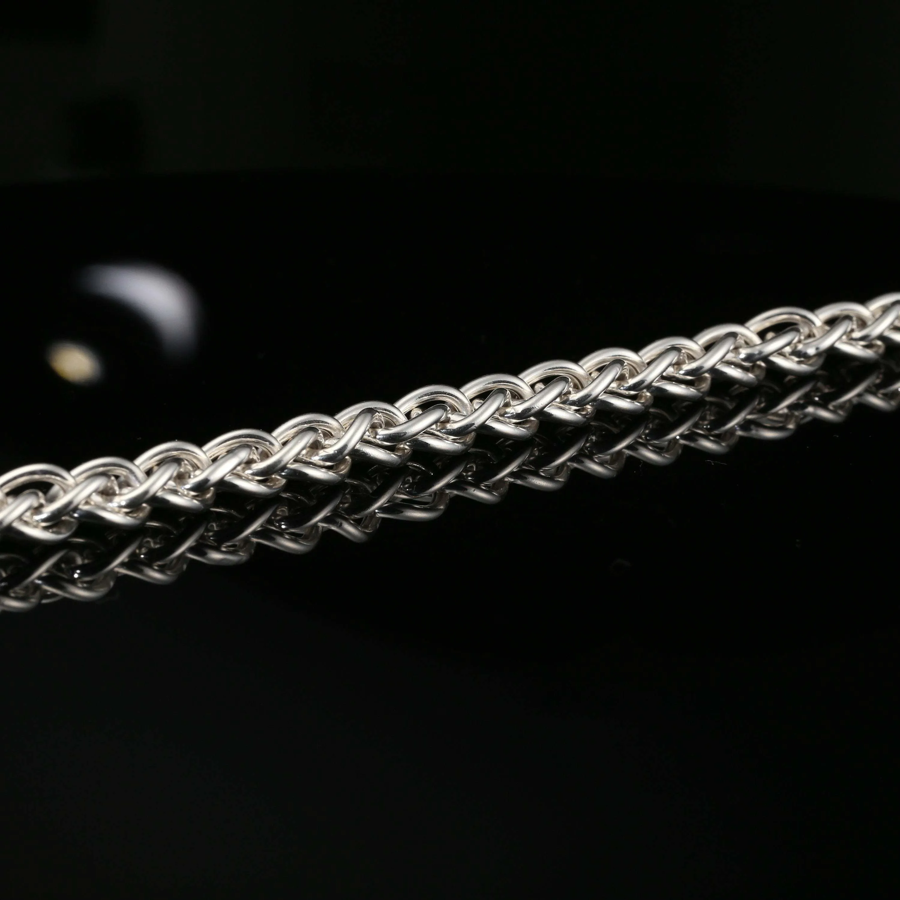 Byzantine Chain Bracelet, 8&quot;, Unisex in Sterling Silver