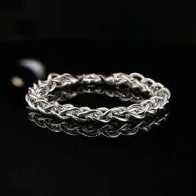 Byzantine Chain Bracelet, 8&quot;, Unisex in Sterling Silver