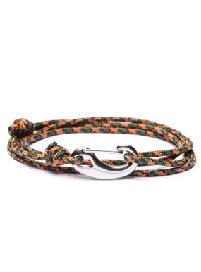 Camo Tactical Cord Bracelet for Men (Silver Clasp - 11S)