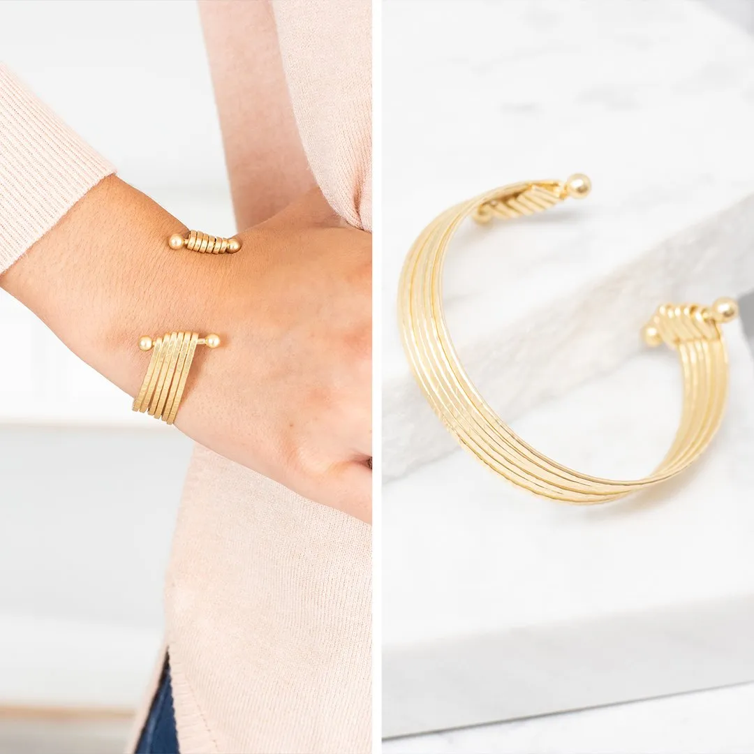 Can't Give In Gold Stacked Bracelet