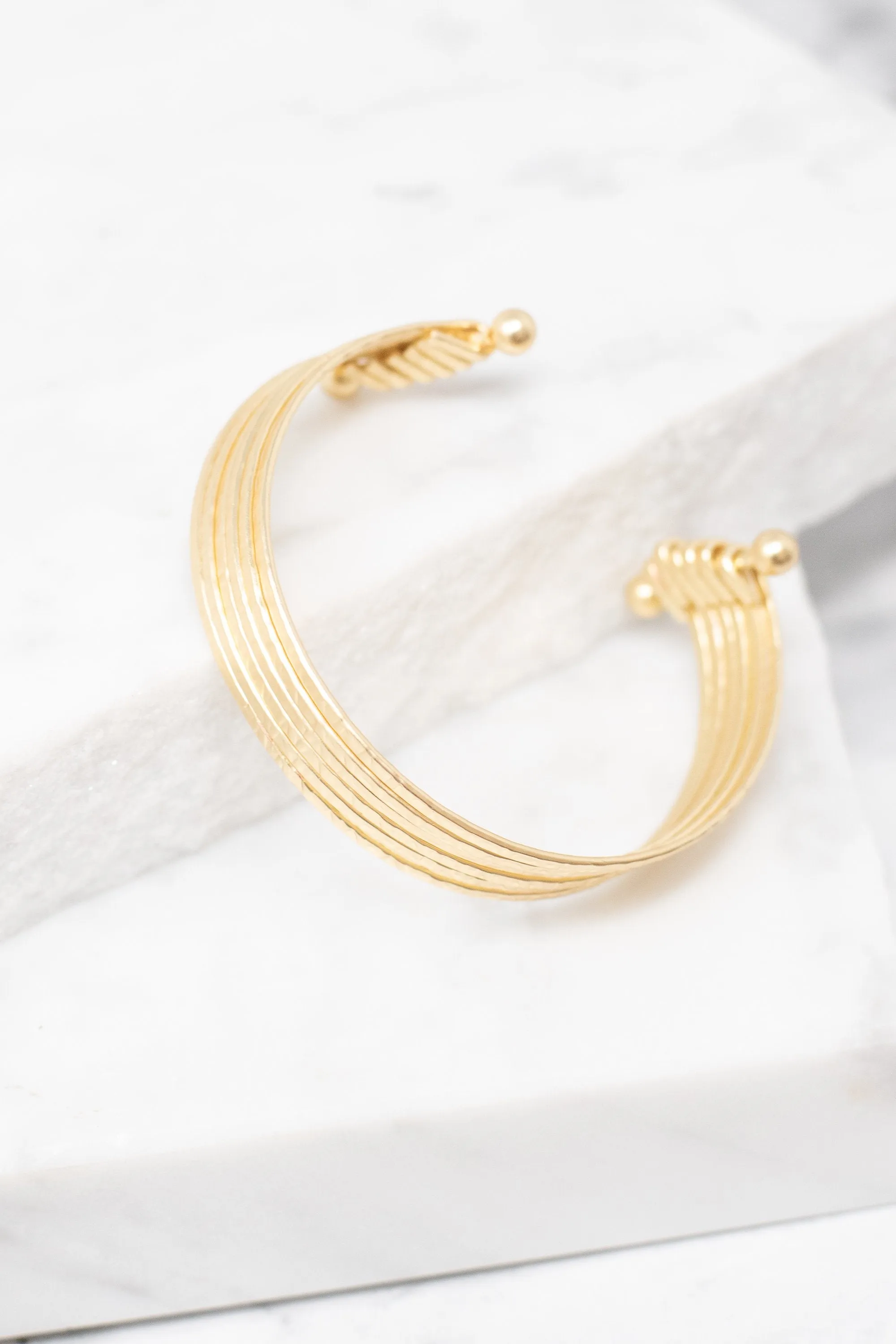 Can't Give In Gold Stacked Bracelet