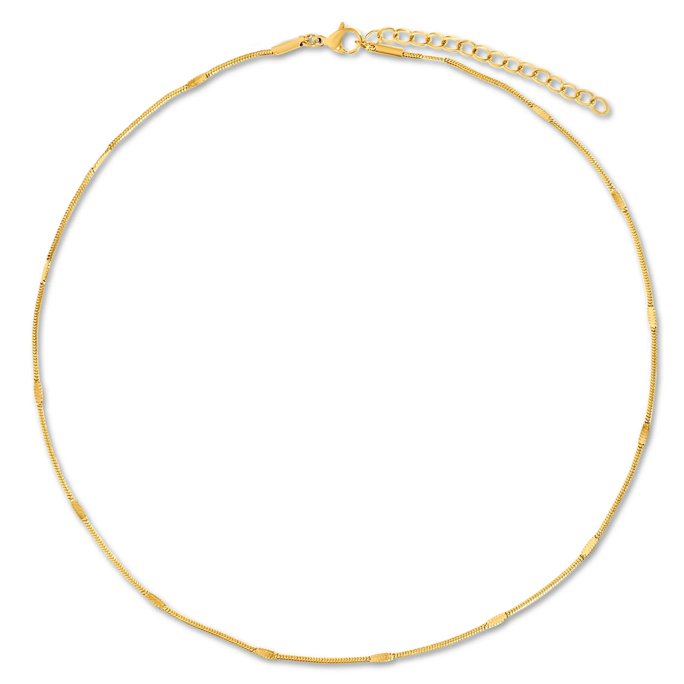 Carolina Dainty Round Snake Chain Choker Necklace