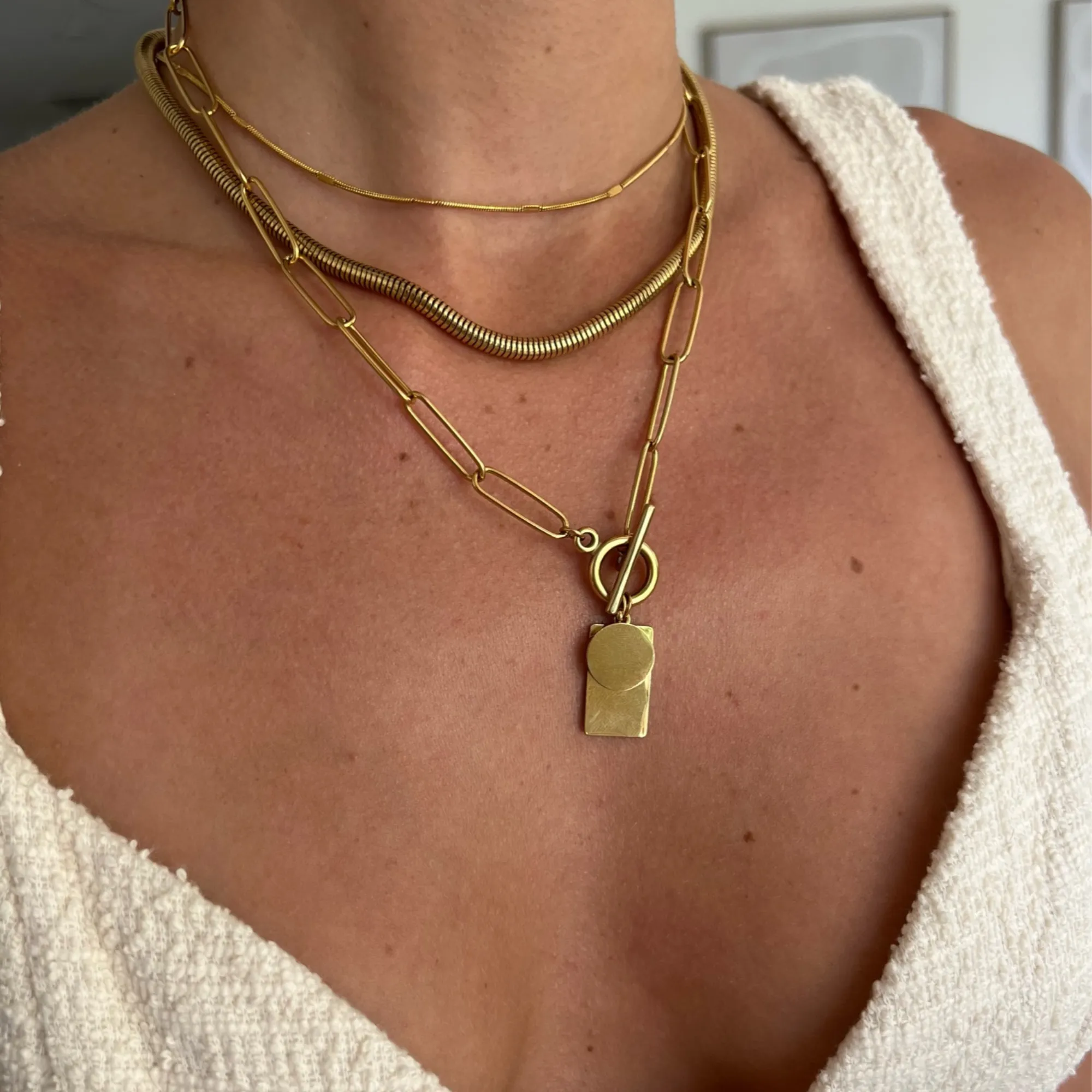 Carolina Dainty Round Snake Chain Choker Necklace
