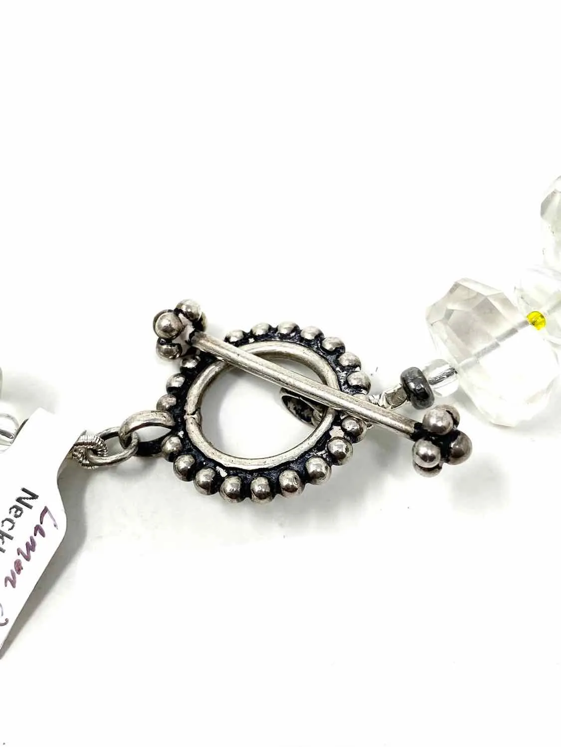 Carolyn Markis Stone Green lemon & natural Quartz Necklace