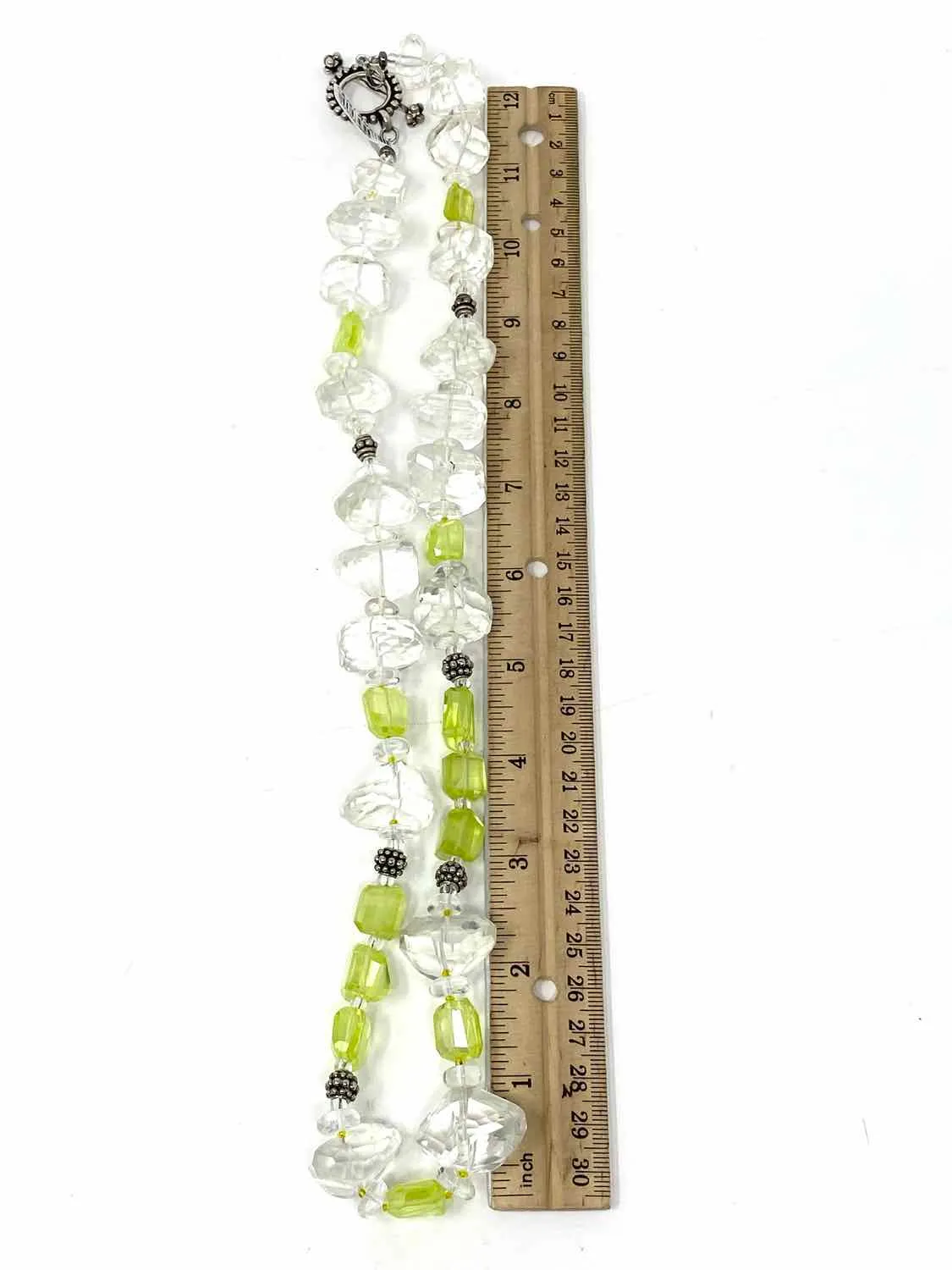 Carolyn Markis Stone Green lemon & natural Quartz Necklace
