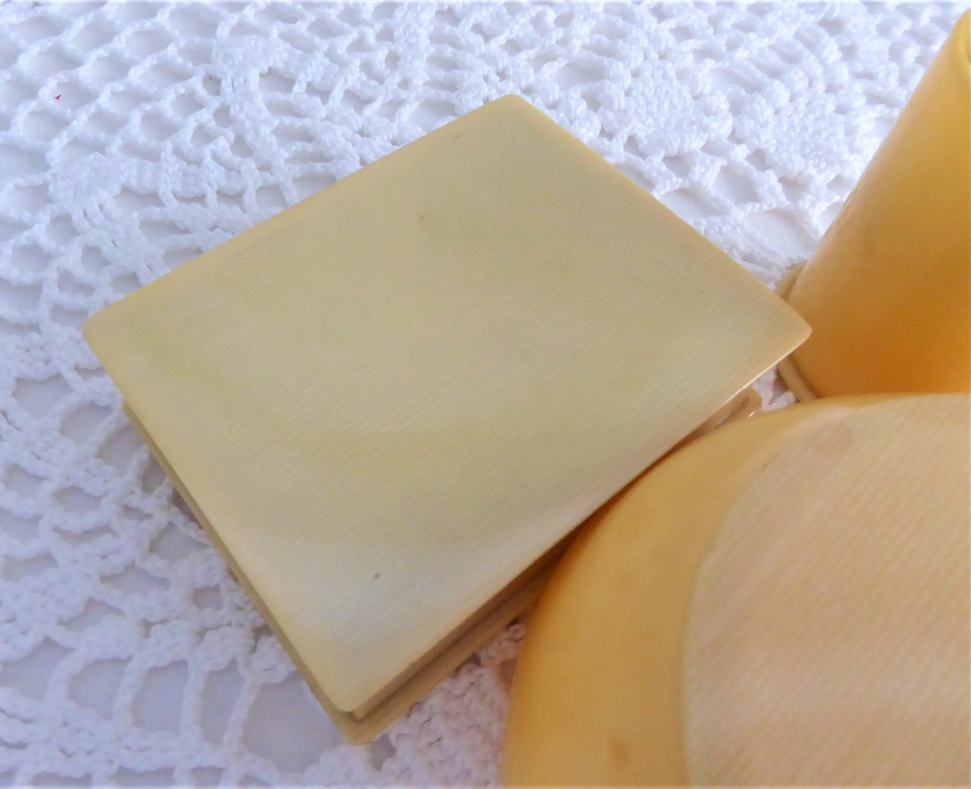 Celluloid Vanity Items Set Of 4 Jewelry Box Hair Receiver Nail Tool Hairpin Box 1890s