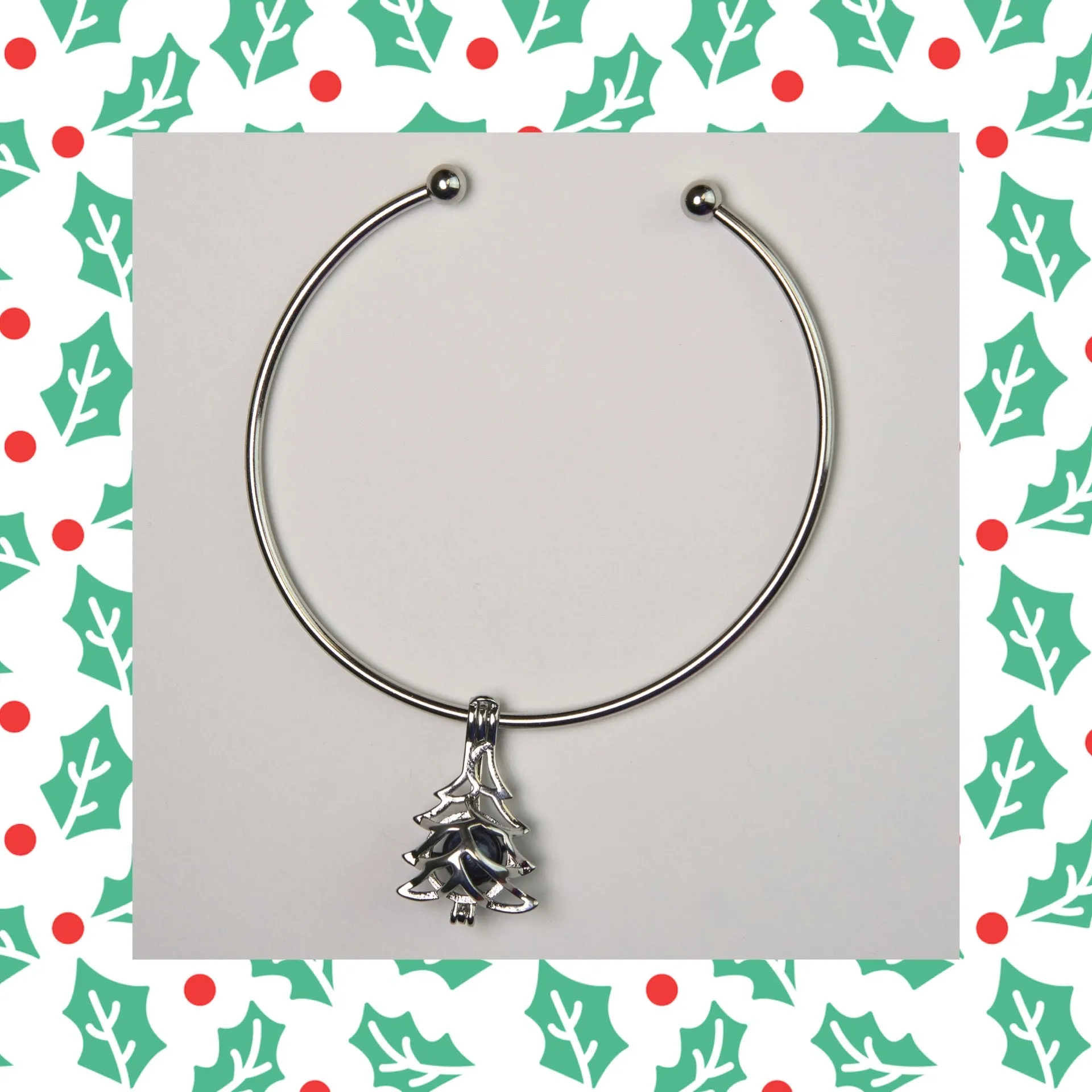 Christmas Tree Cage Bangle Bracelet