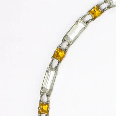Citrine & Crystal 1920s Tiered Necklace