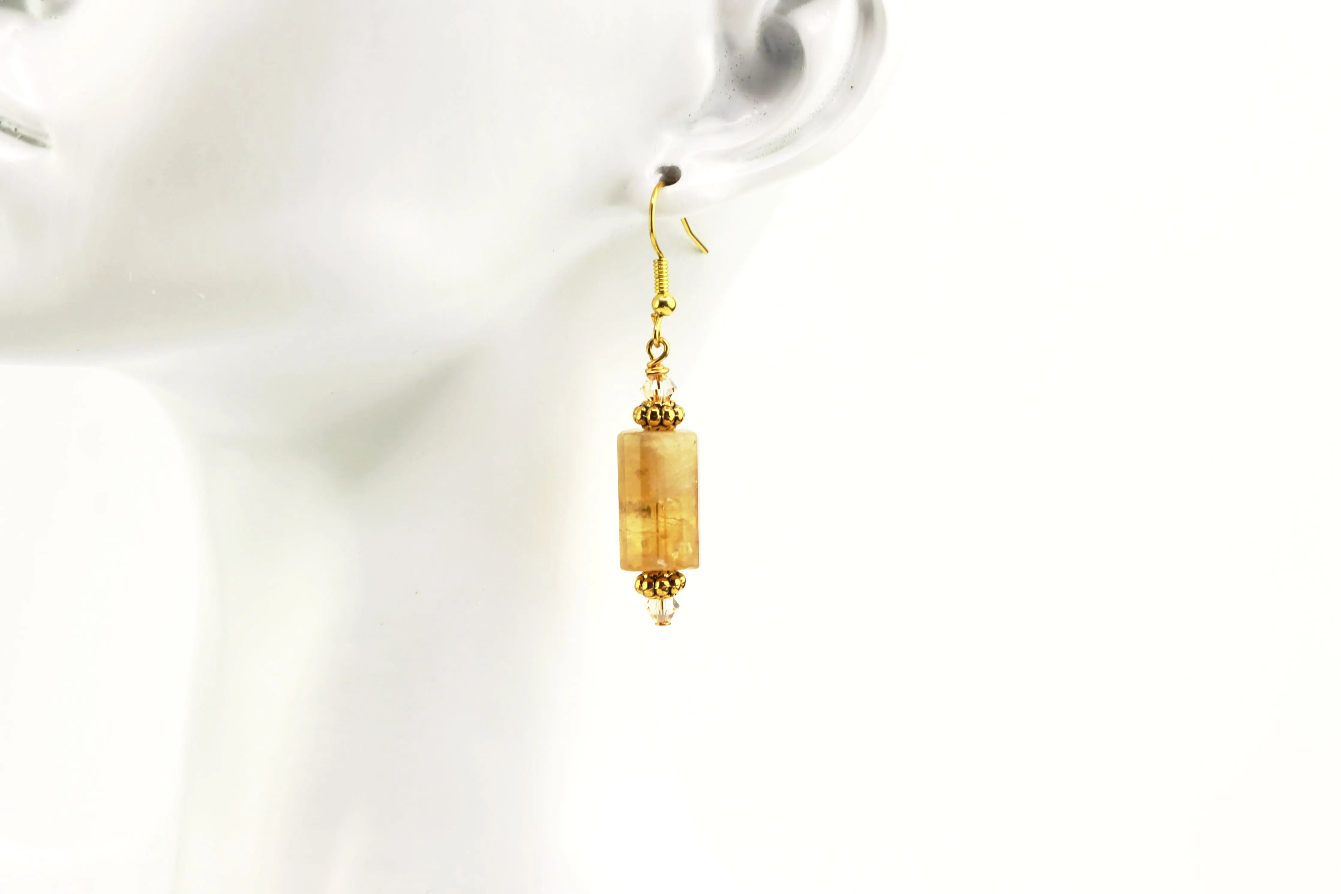 Citrine Tubes Earrings