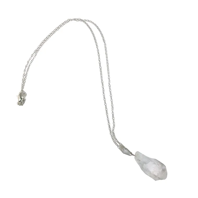 Clear Crystal Quartz Rough Gemstone Point Necklace ~ "Spiritual Awareness, Clarity, & Power"