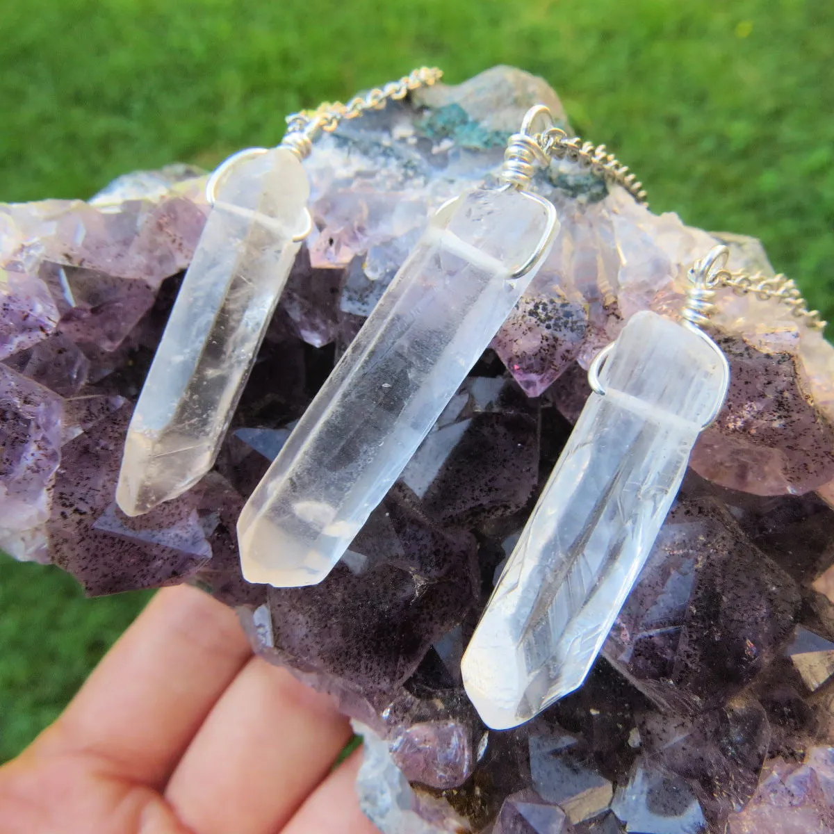 Clear Quartz Crystal Point Necklace | Raw Quartz Stone Jewelry