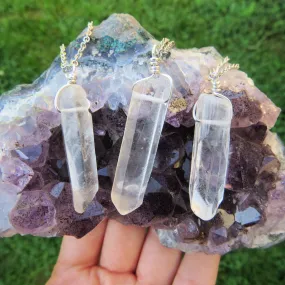 Clear Quartz Crystal Point Necklace | Raw Quartz Stone Jewelry