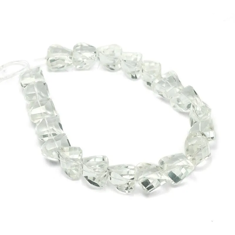 Clear Quartz Faceted Chunk Strand