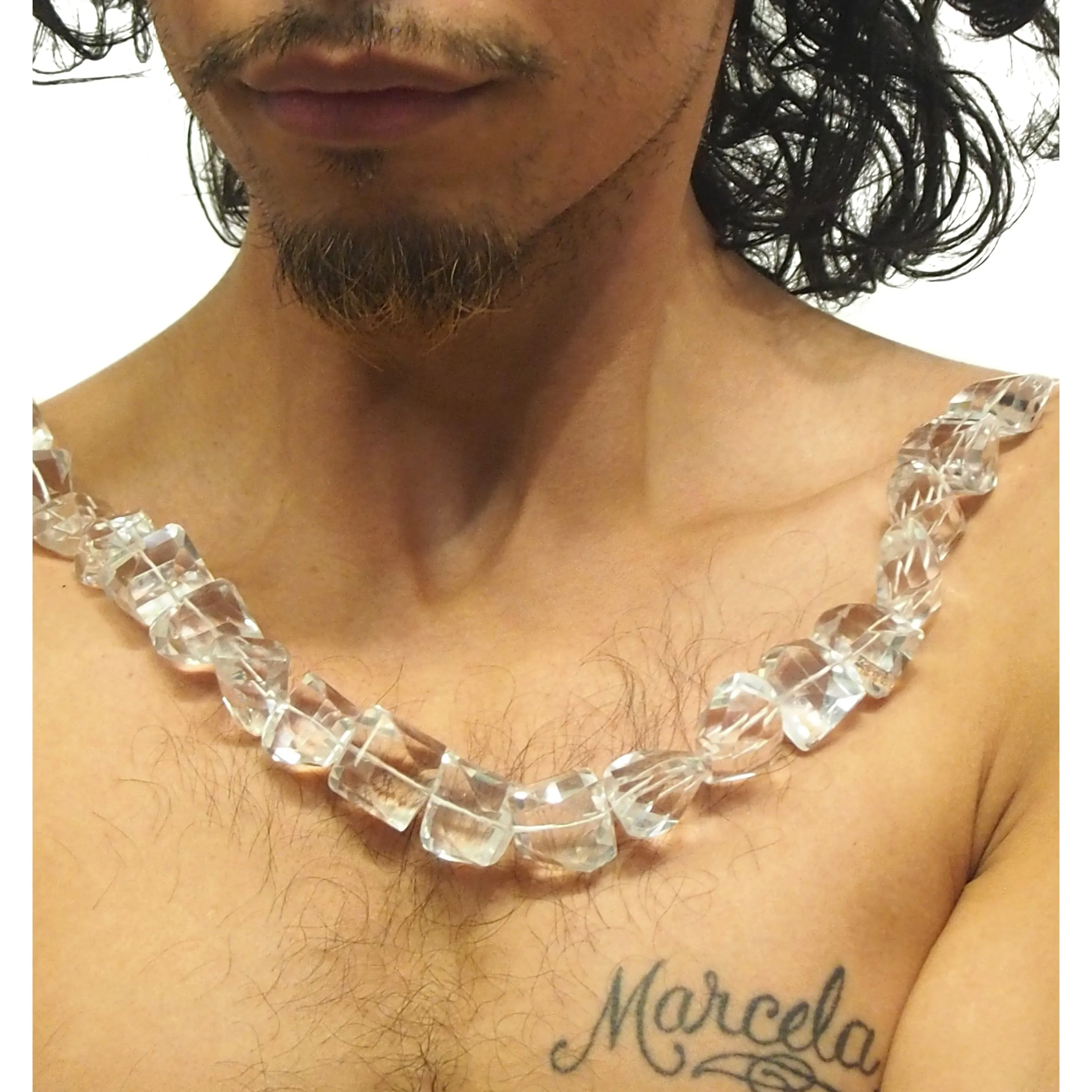 Clear Quartz Faceted Chunk Strand