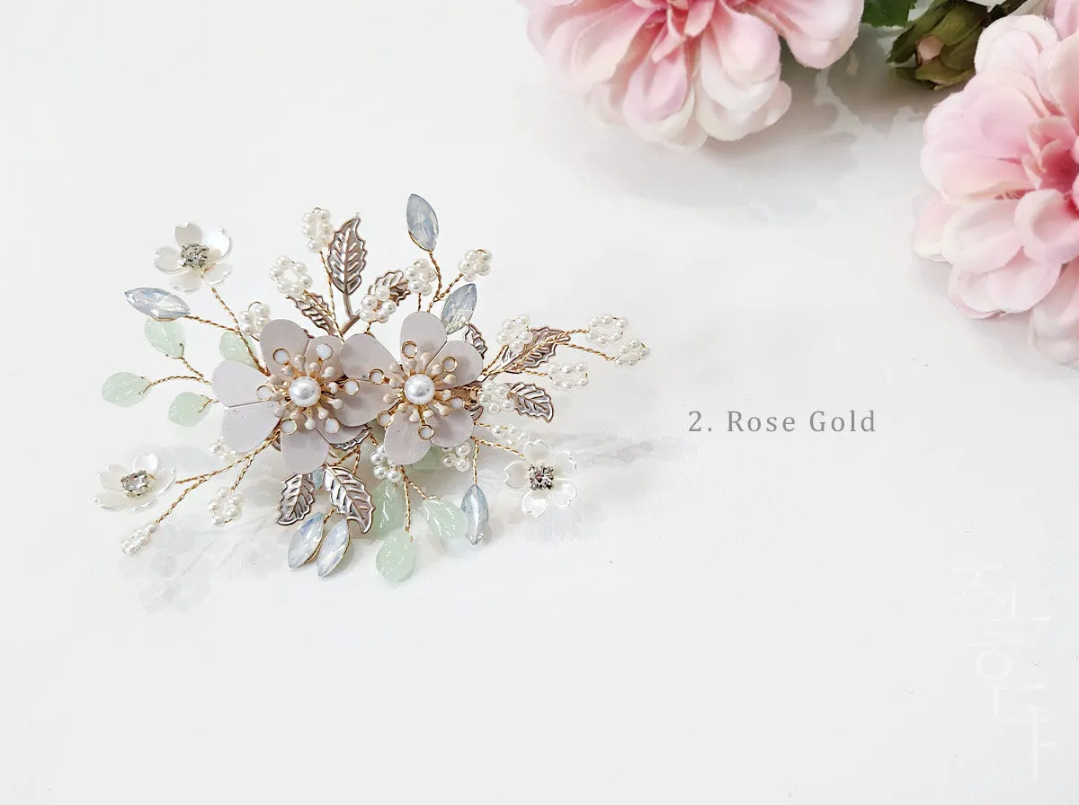 Clover with Flowers Hair Pin (2 Colors)