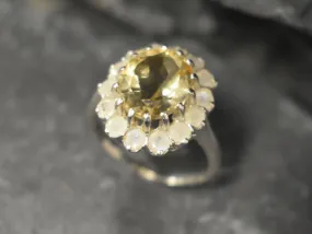 Cocktail Citrine Ring - Yellow Princess Diana Ring - Vintage Statement Ring