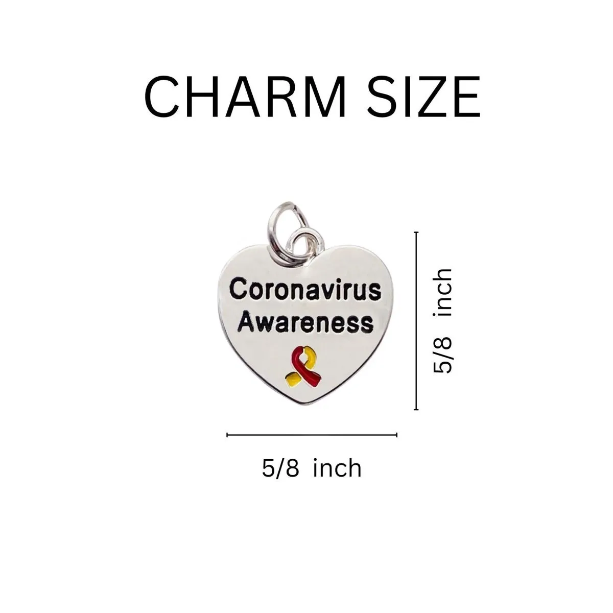 Coronavirus (COVID-19) Awareness Heart Partial Beaded Bracelet