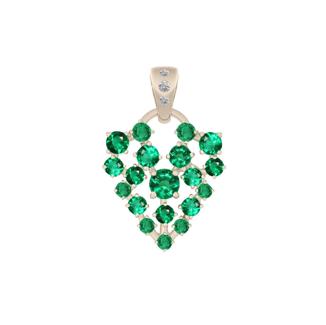 Cosmos Heart Charm, Emerald