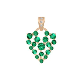 Cosmos Heart Charm, Emerald