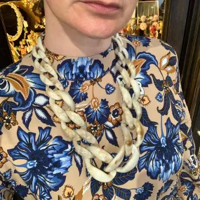 Cream Khaki Acrylic chain necklace