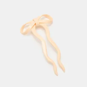 Cream Large Bow Hairpin